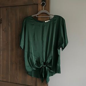 Green Silky Blouse